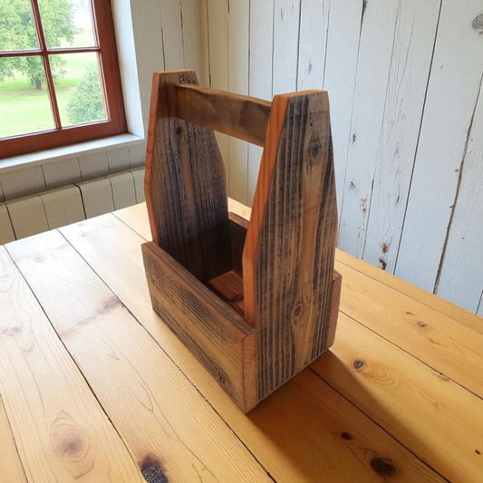 Rustic Wood Box with Handle (Small)